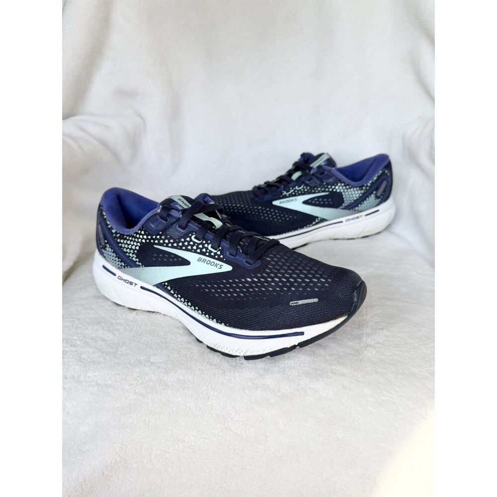 Brooks Ghost 14 Women’s Navy Blue Teal Running Shoes Size 8.5